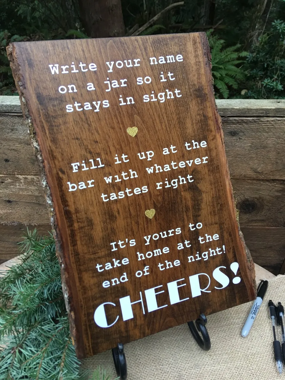 Write Your Name on a Jar - Rustic Wood Sign