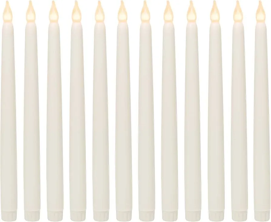 Ivory 11" Flameless Flicker LED Taper Candle  (Warm White)