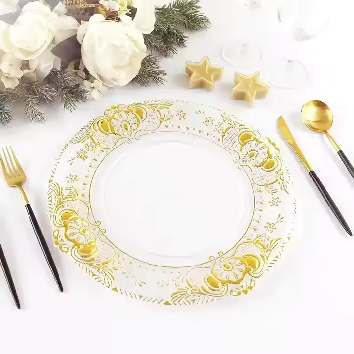 Transparent & Gold Charger Plate