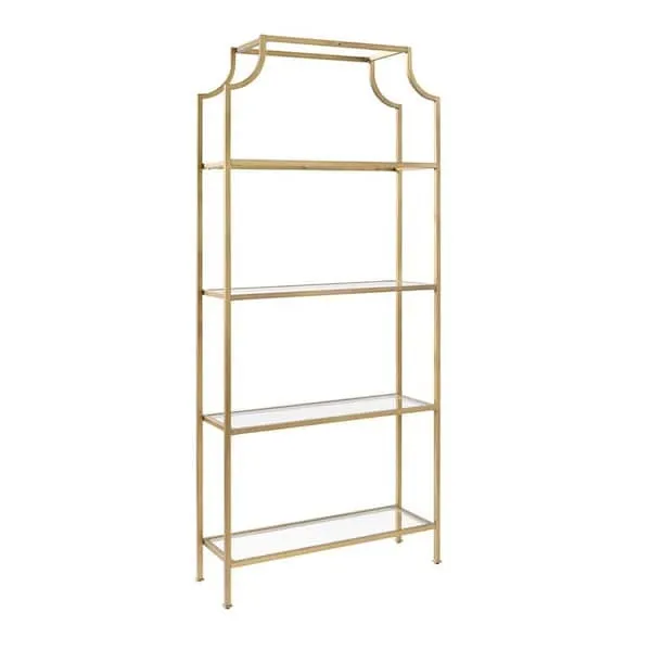Gold Glass Bookshelves