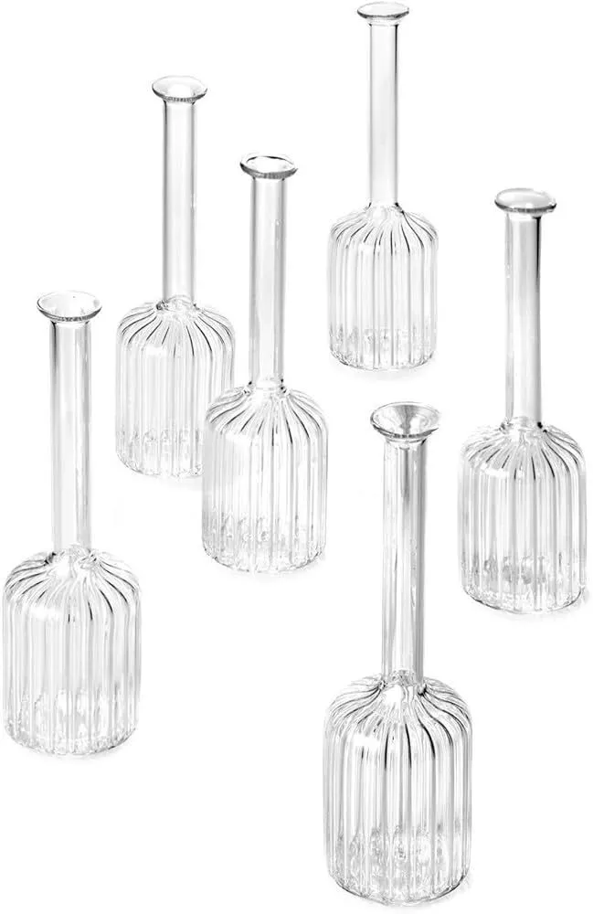 Optic Glass Cylinder Bud Vase