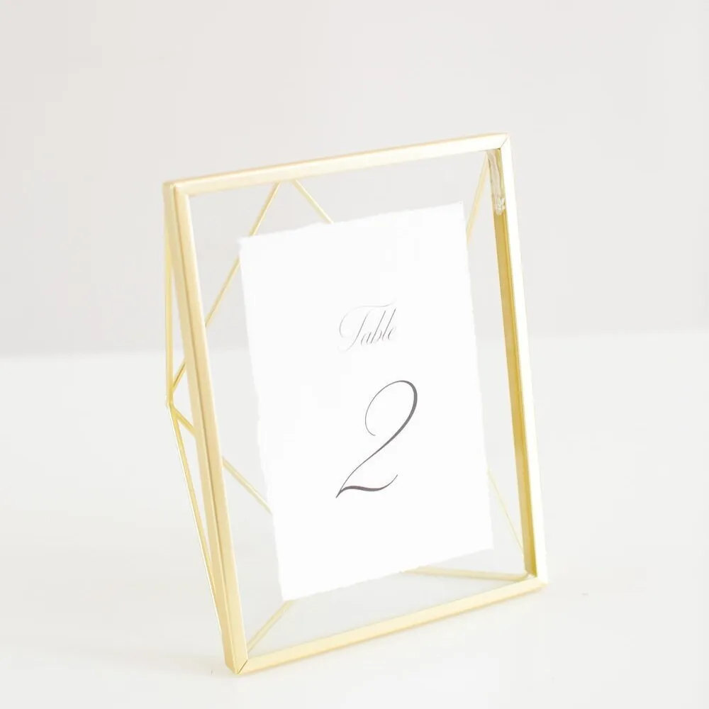 Square Gold Framed Table Numbers