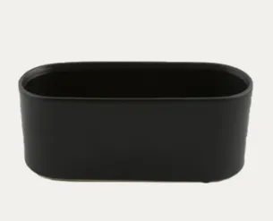 Oval Boat Black Vase