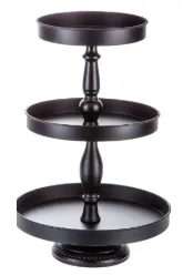 3 Tiered Black Serving Tray