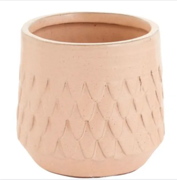 Peach Scalloped Pot