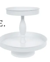 2 Tiered White Serving Tray