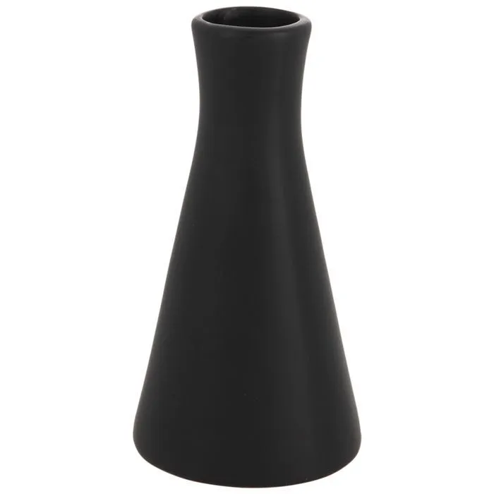 Matte Black Erlenmeyer Bud Vase