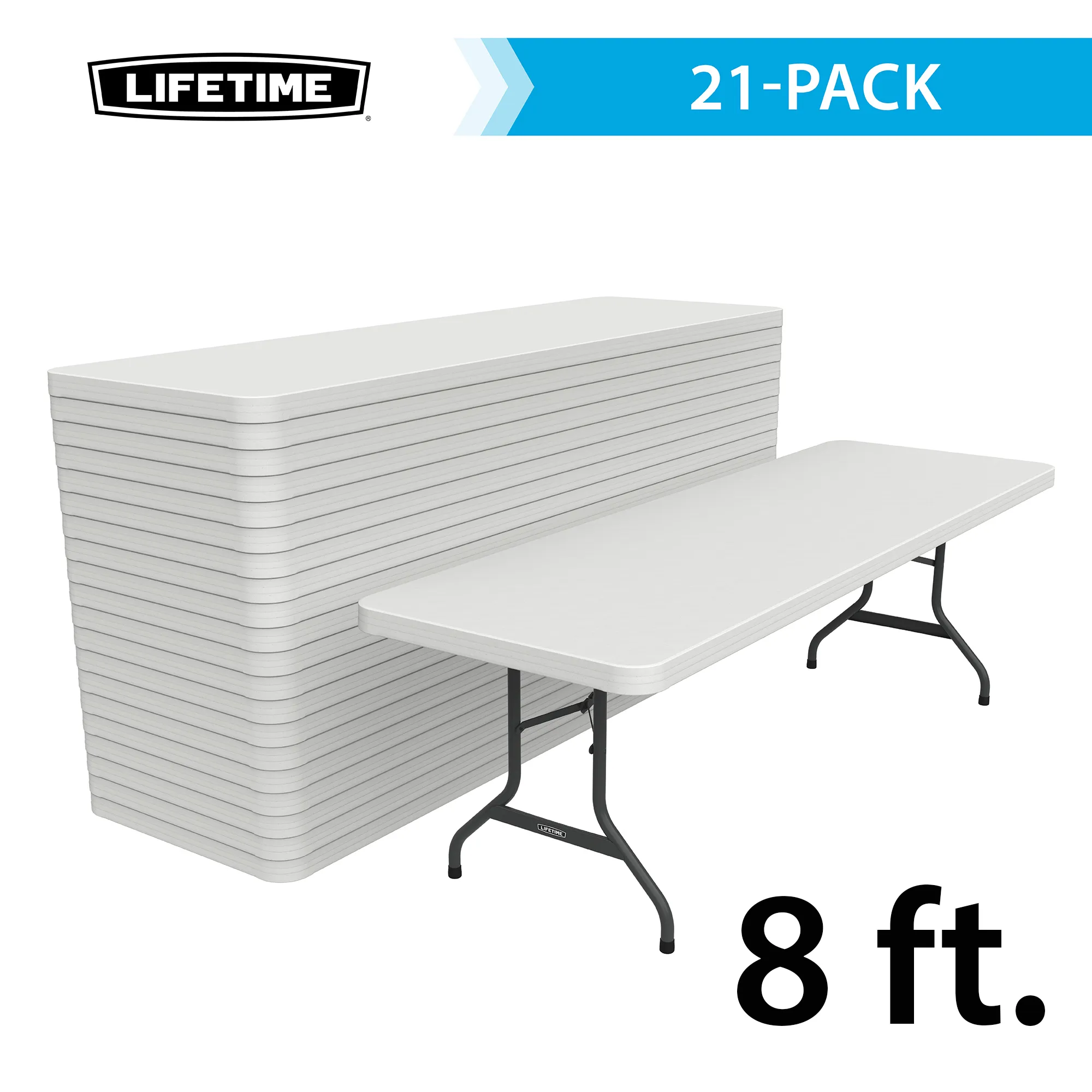 8’ white plastic banquet table