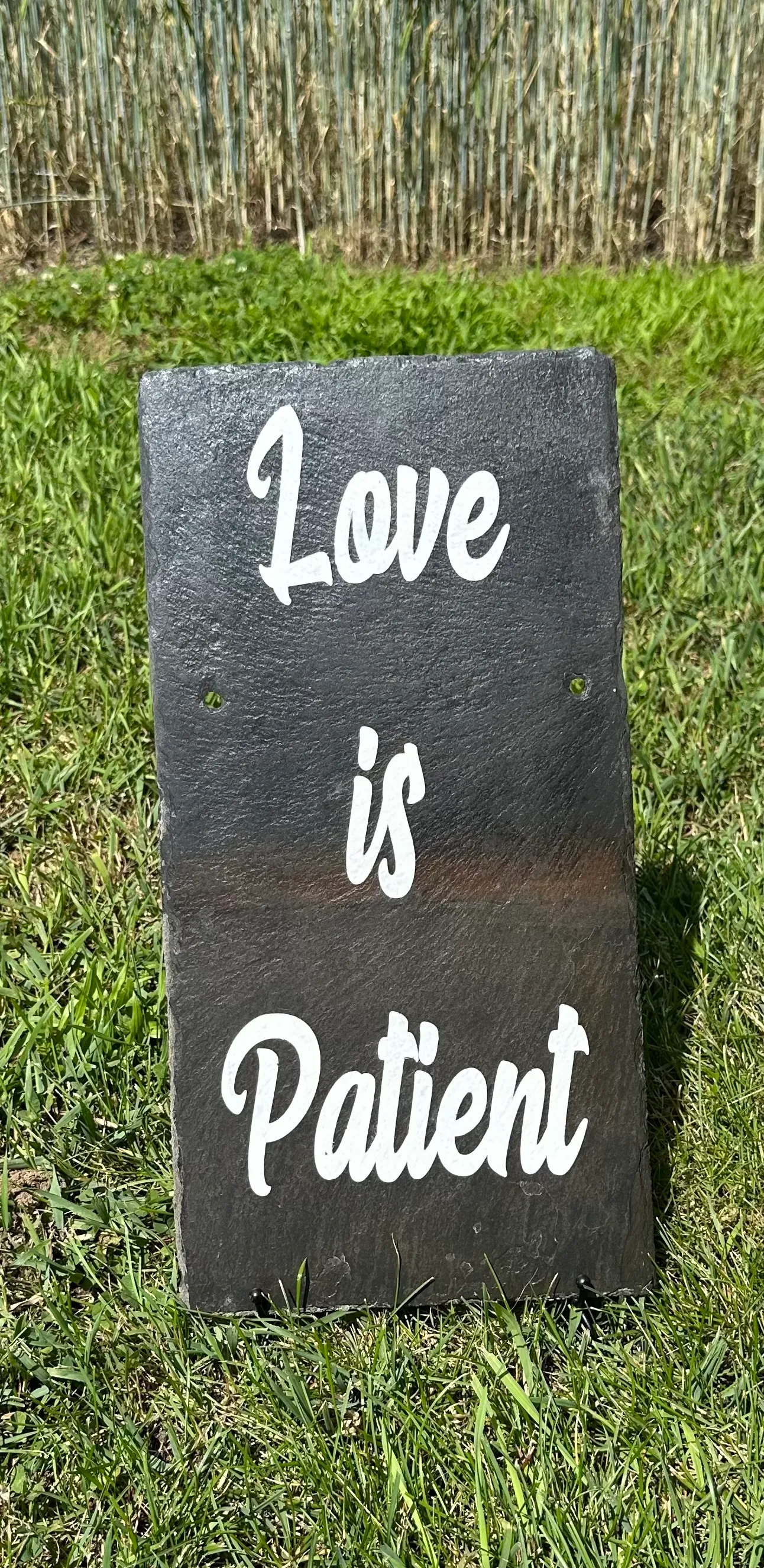 “Love Is Patient, Your Guests Are Not – Vintage Slate Aisle Tiles”
