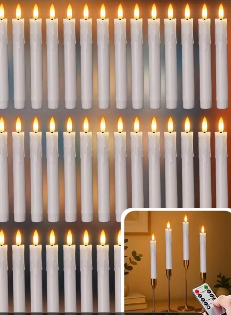 Ivory Flameless Taper Candles