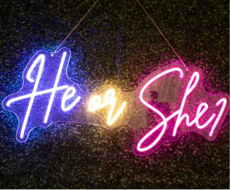 He or She Neon Sign