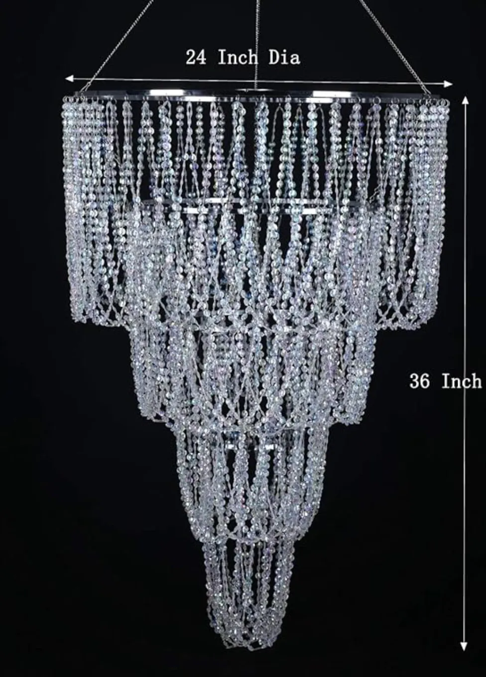 Iridescent Bead Swag Chandelier