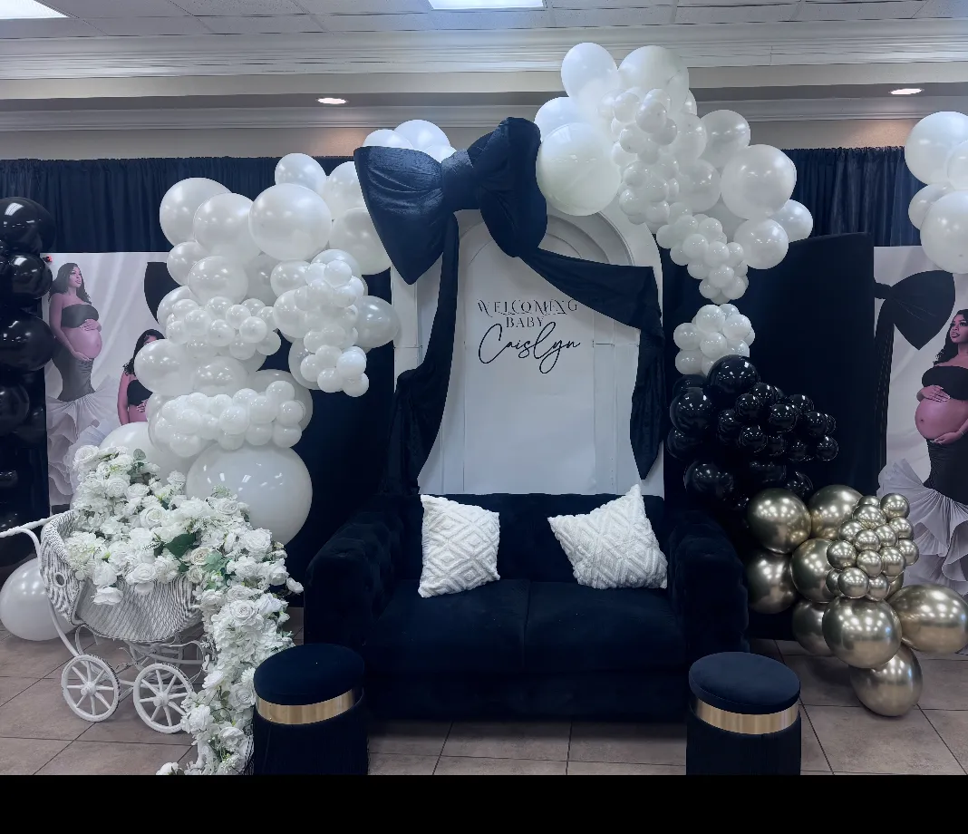 Black/Gold Ottomans (2)