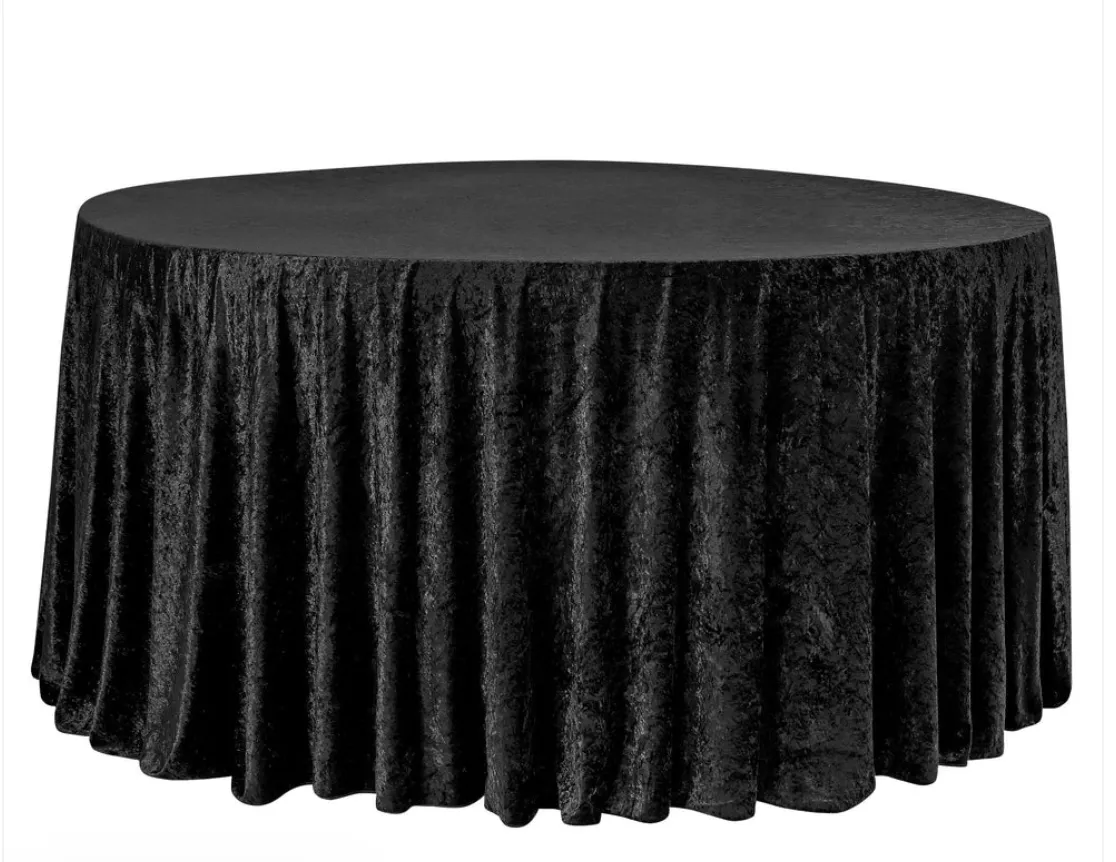 Velvet Black table cloth-120"