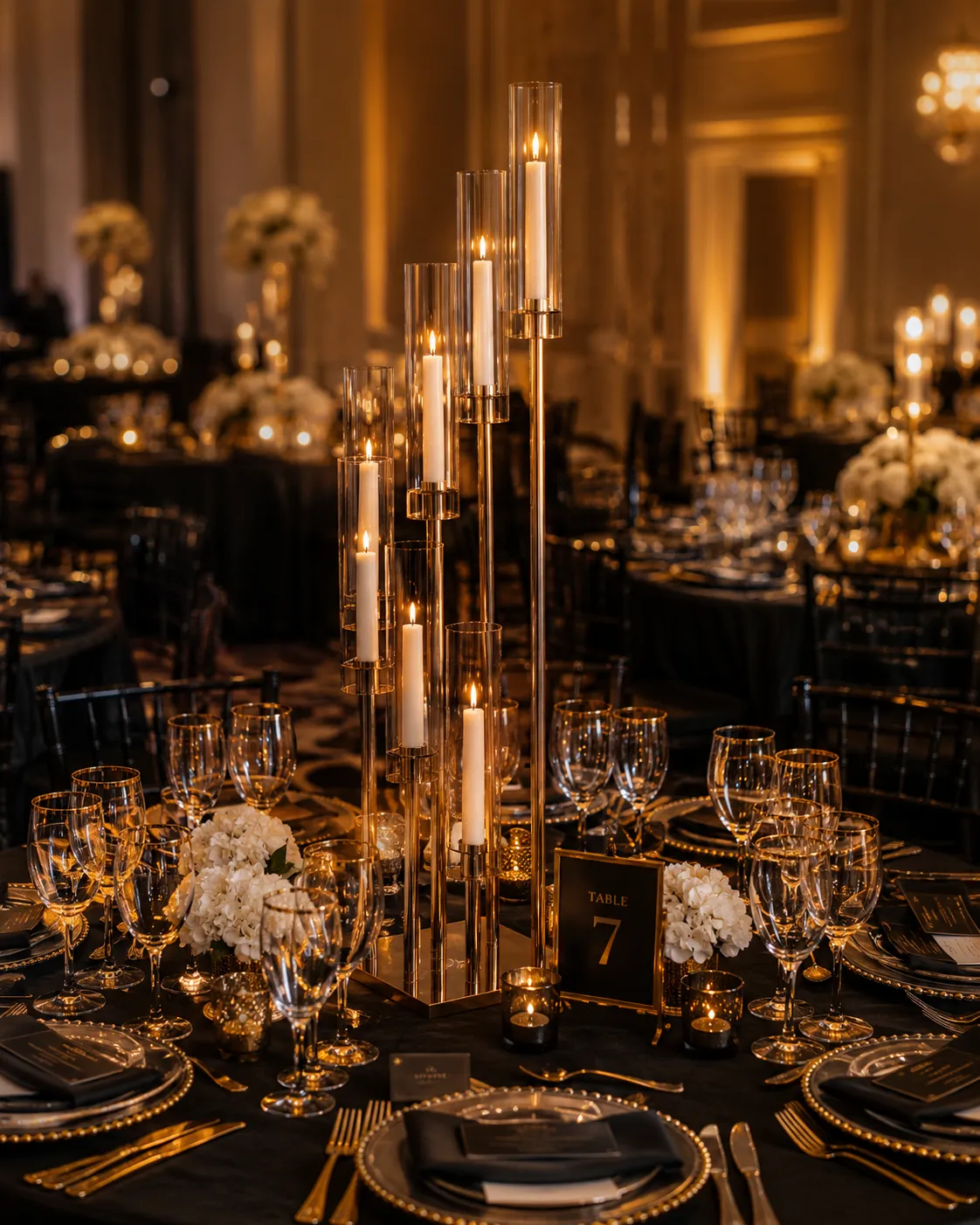 Golden Glow Candelabra- 7 Arm Candelabra