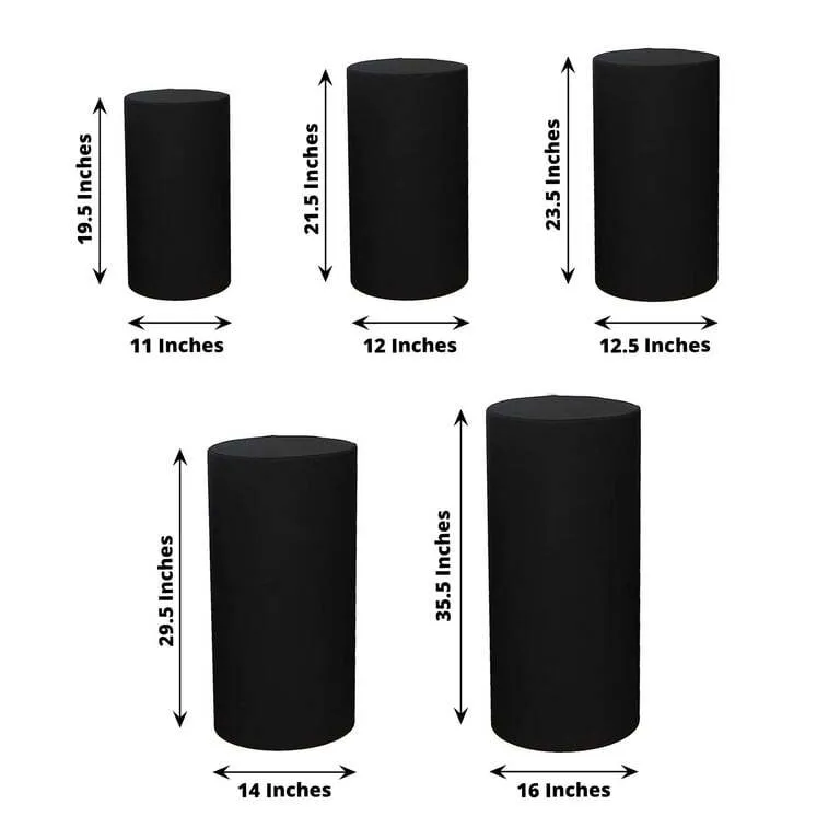 Black Cylinder Pedestal Displays (5)