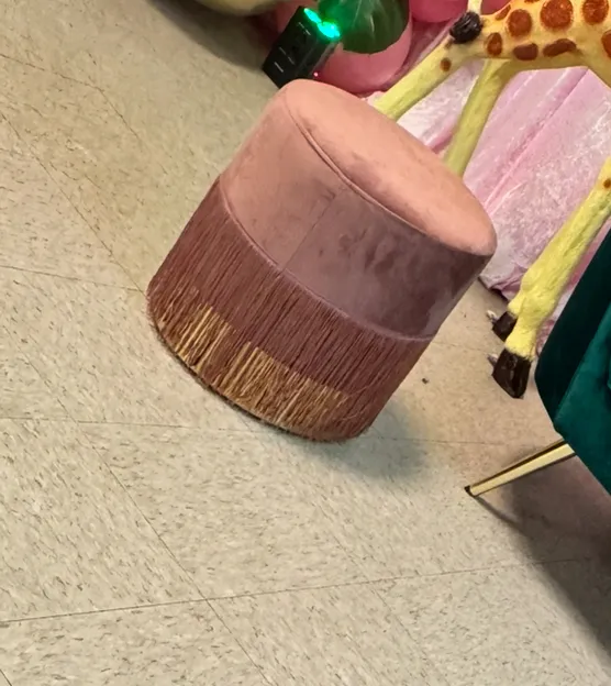 Pink/Gold Ottomans (2)