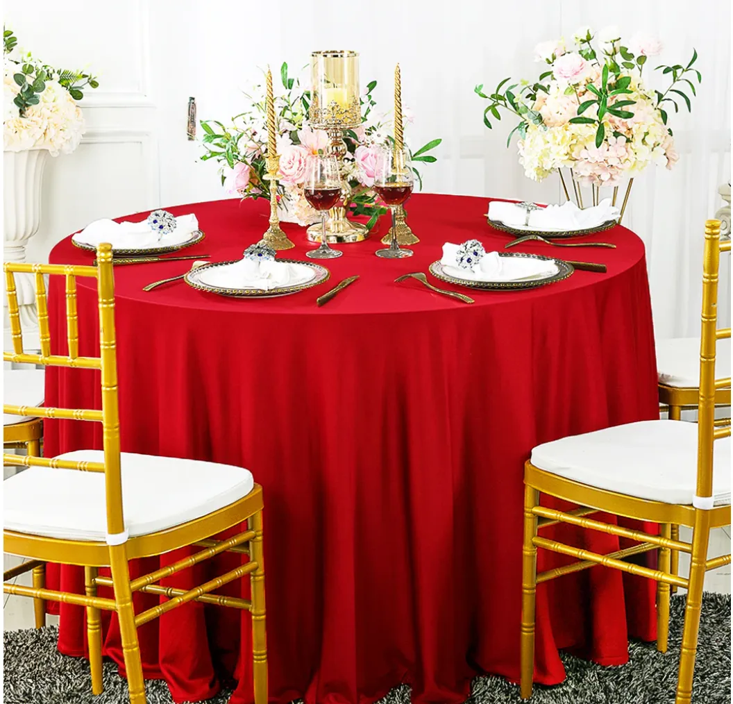 Red Scuba Tablecloths- 132"- ROUND
