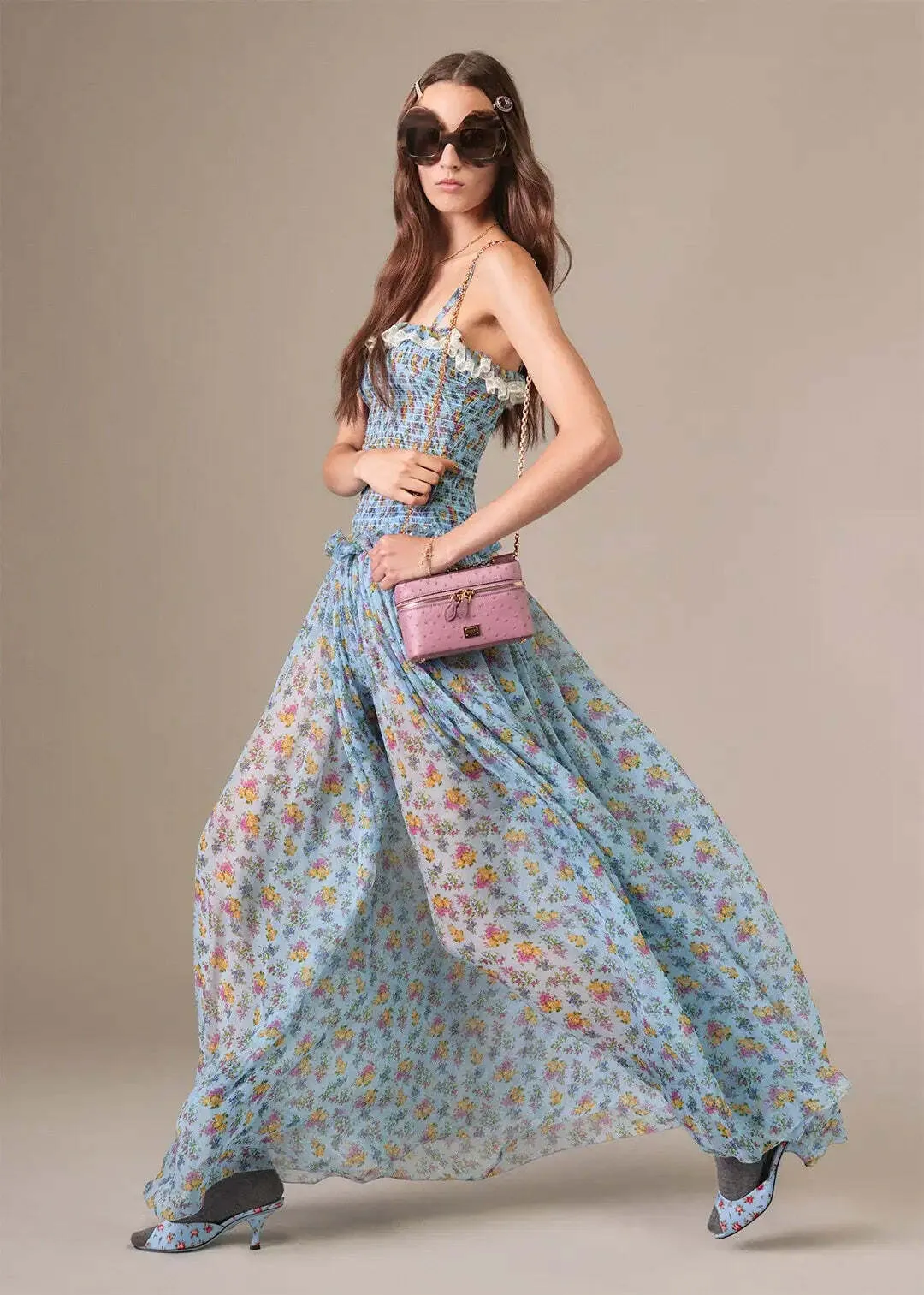 Dolce & Gabbana Silk Floral Maxi Dress