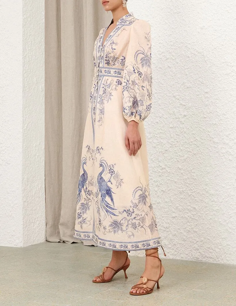 Zimmermann Lucky Plunge Midi Dress