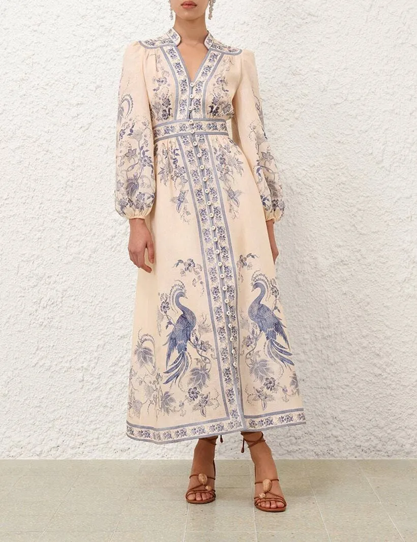 Zimmermann Lucky Plunge Midi Dress