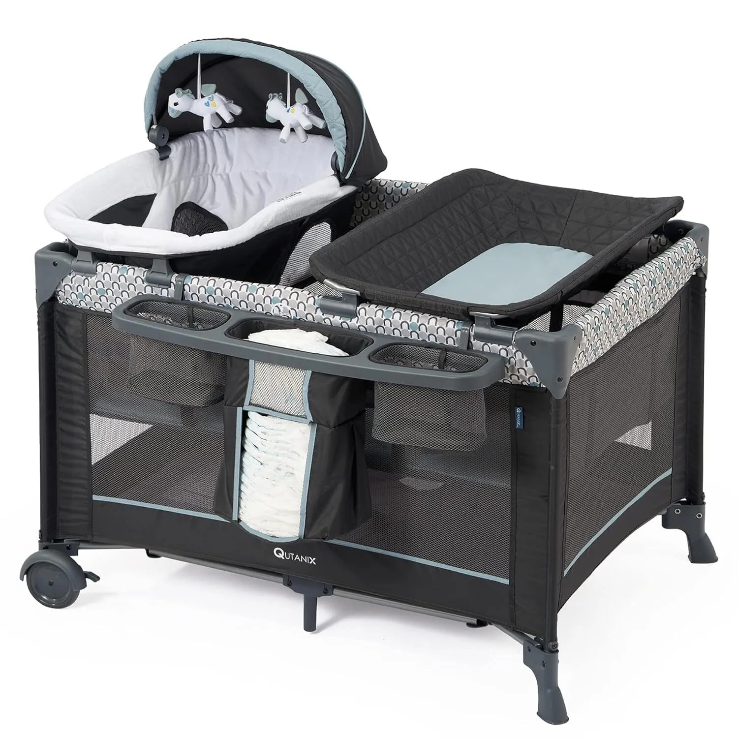 5-in-1 Portable Baby Crib & Playpen – Up to 33 lbs