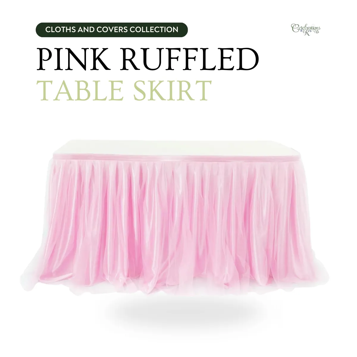 Pink Ruffled Table Skirt 6'