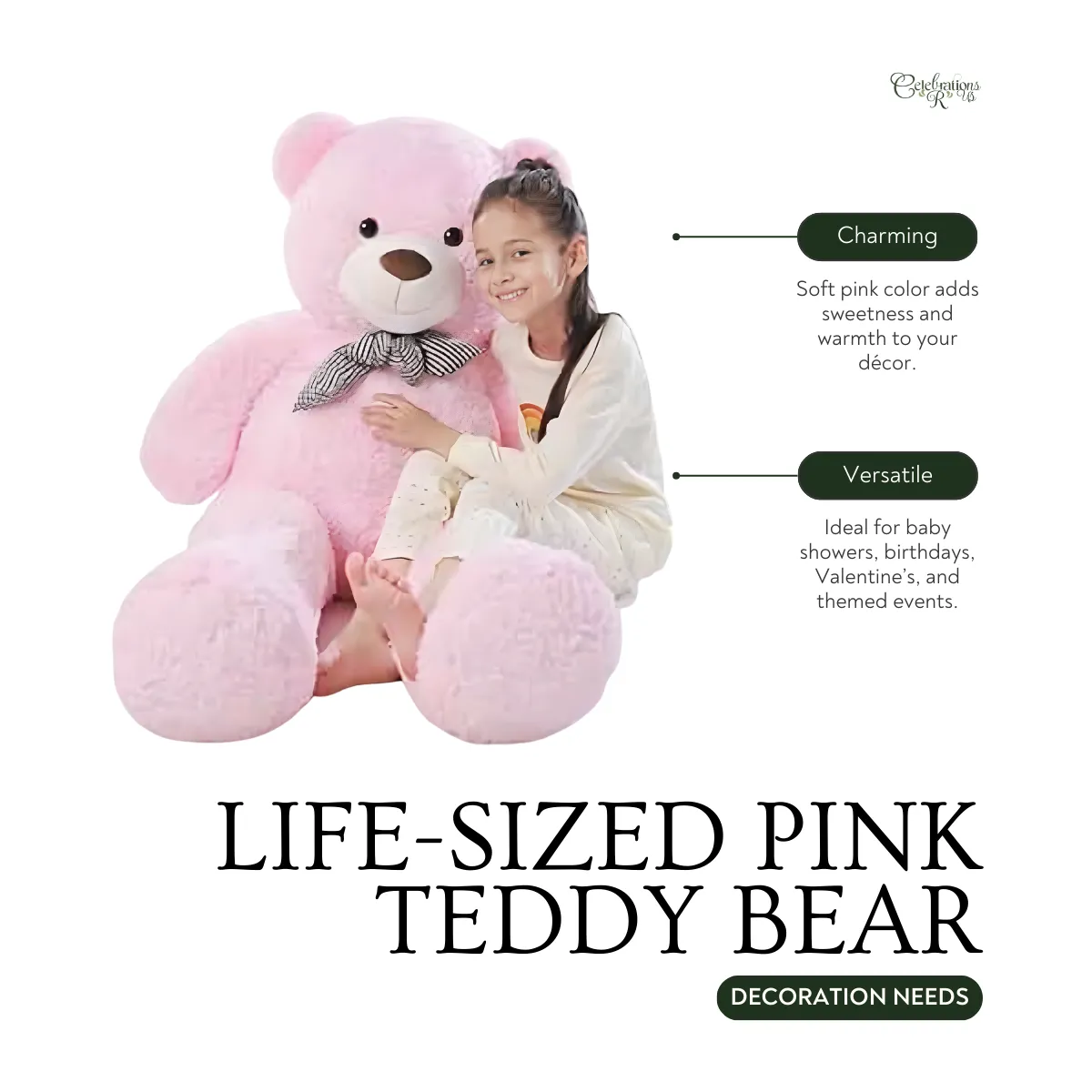 Life-sized Pink Teddy Bear