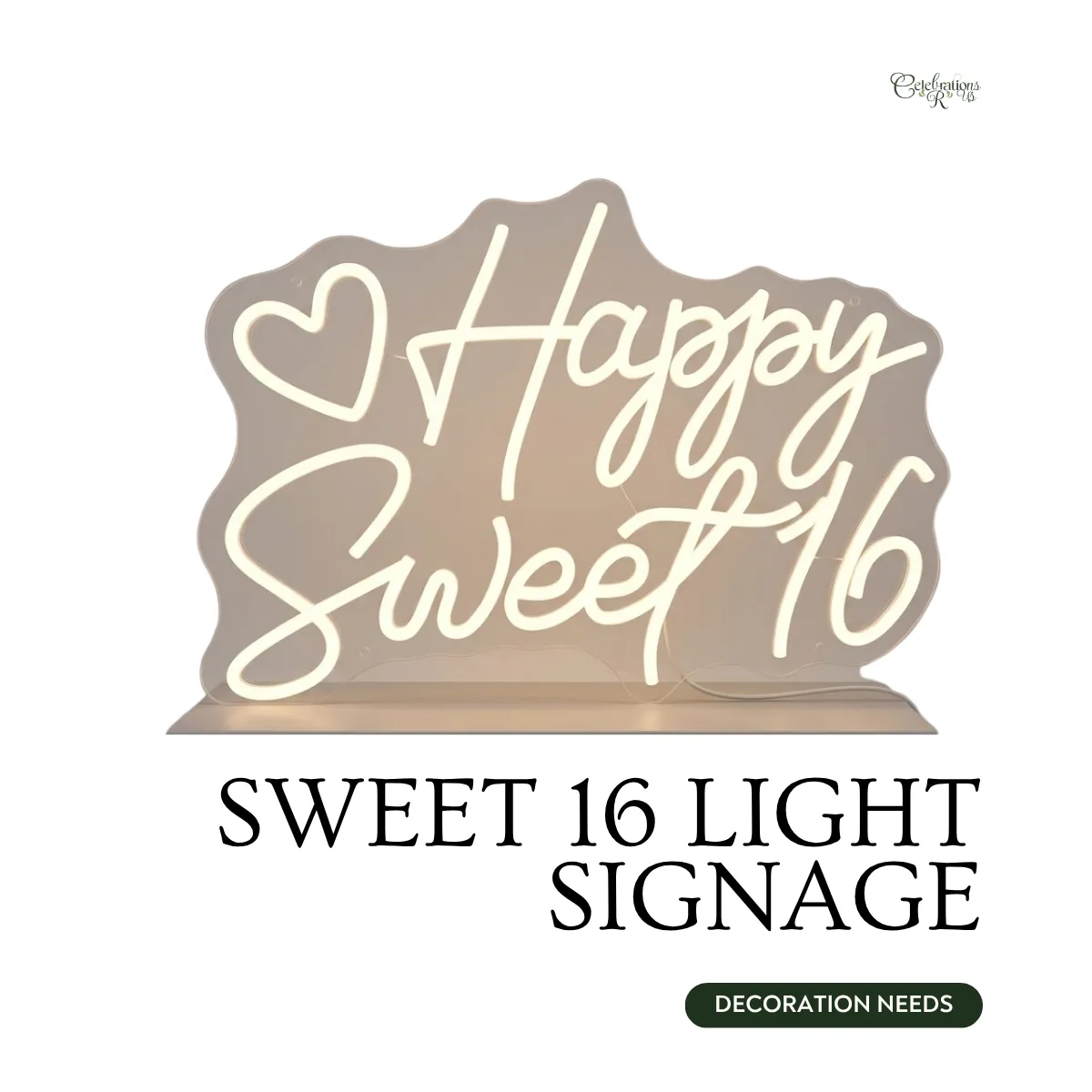 Glowing Sweet 16 Light Display
