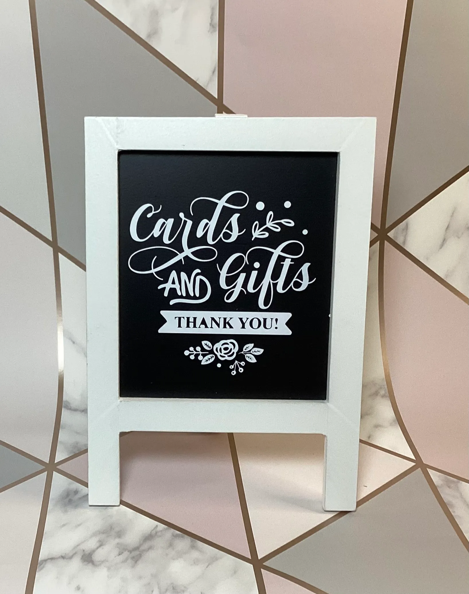 Cards and Gifts Thank you easel frame sign.