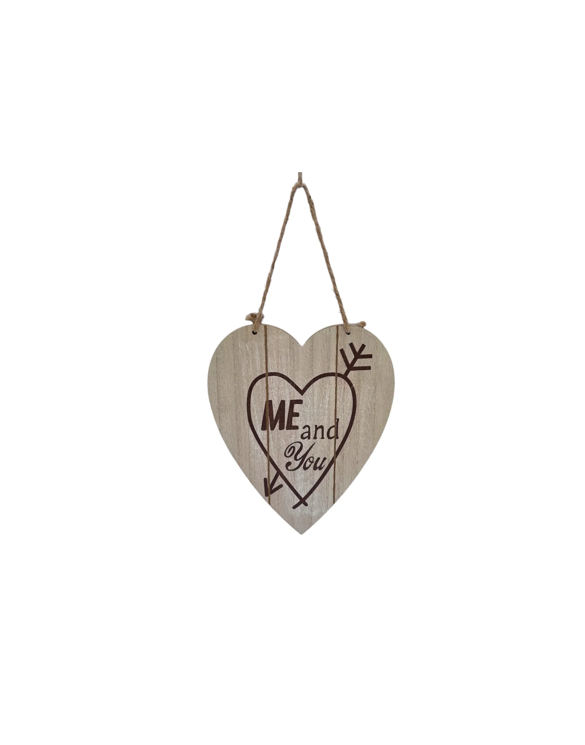 Me And You Heart Decoration Hanging Sign Wooden