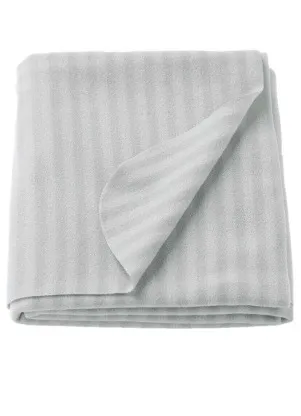 Blanket Throw Light Grey Striped