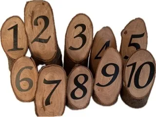 Wooden Log Table Numbers
