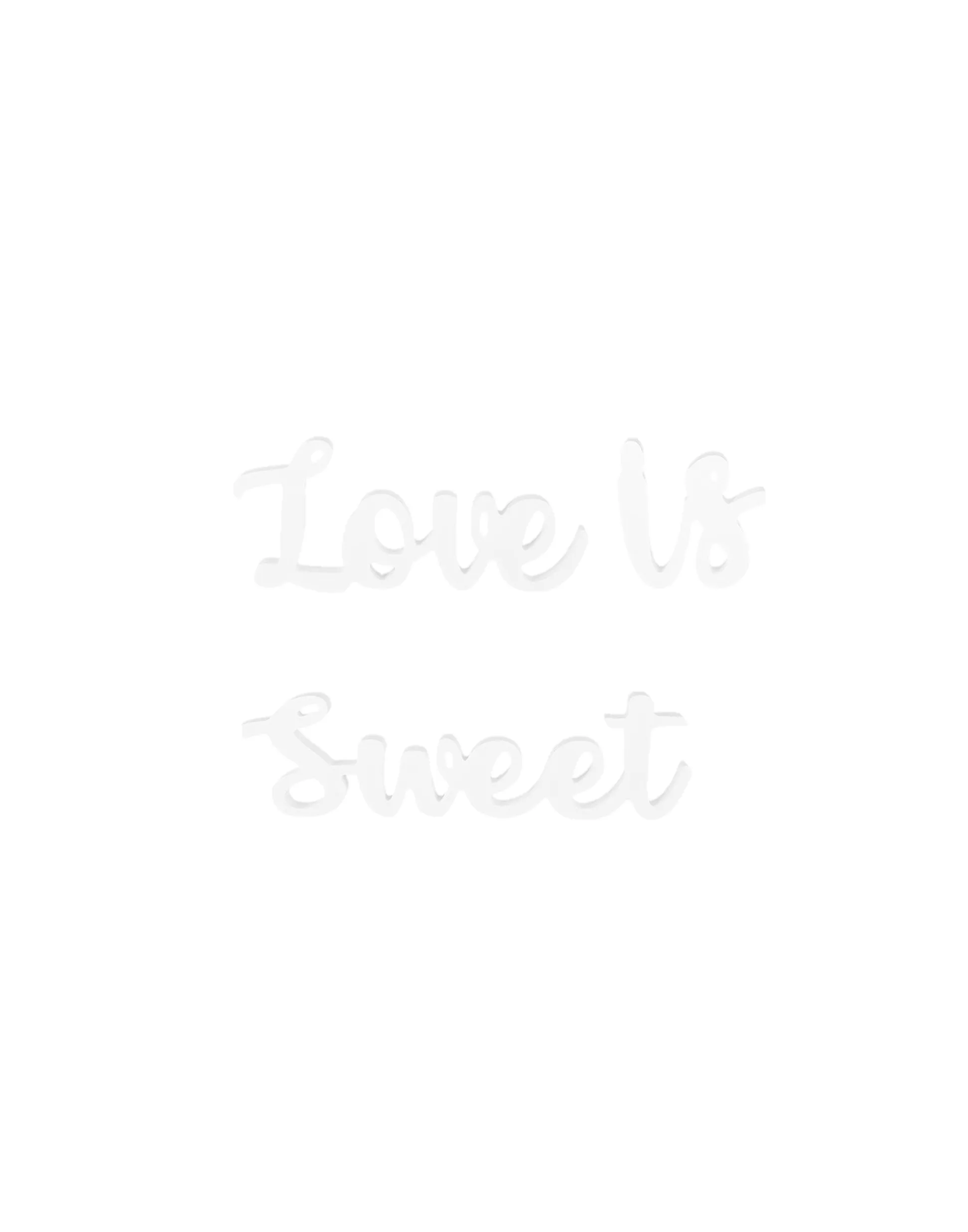 Love Is Sweet Ornament White 3 Pieces