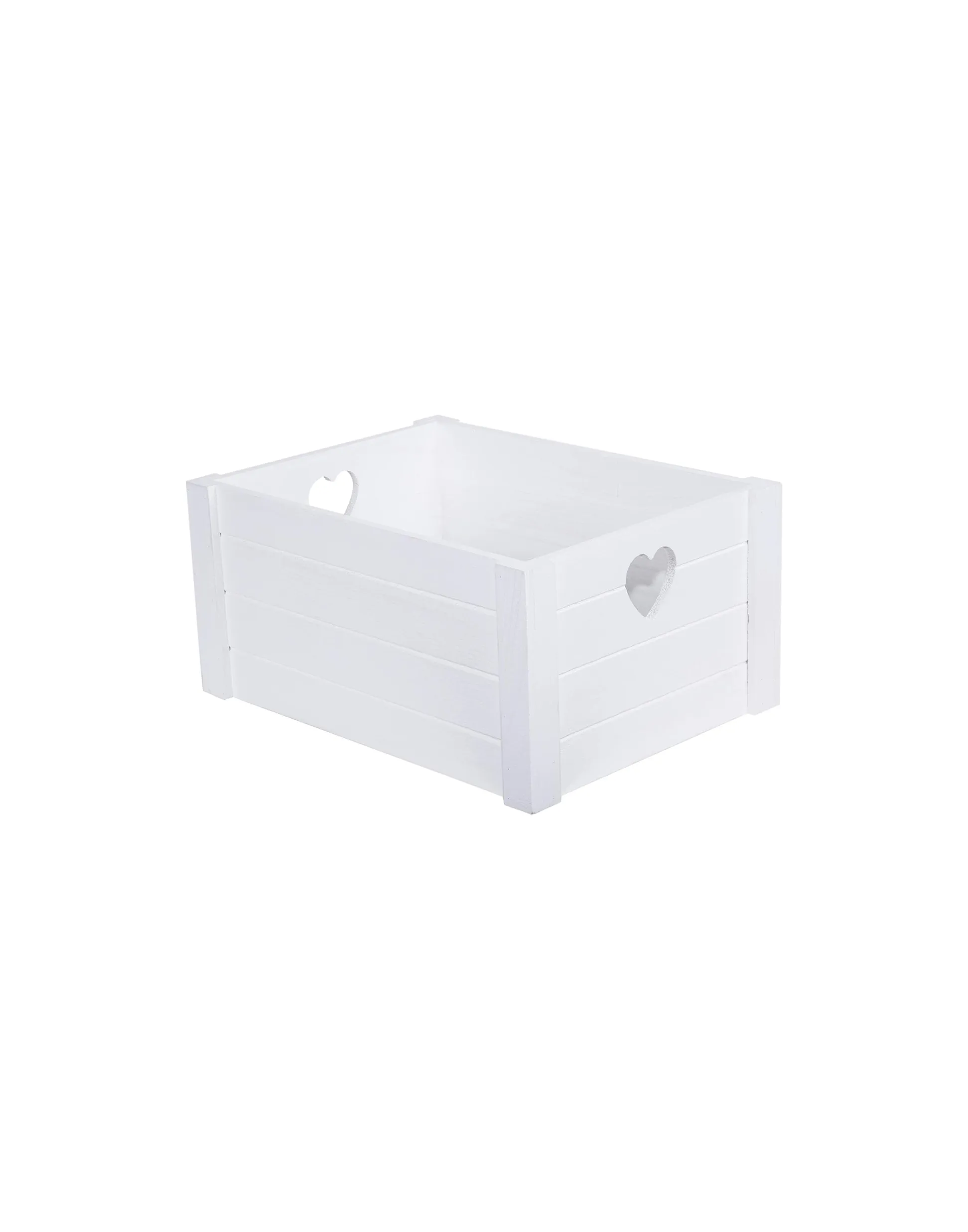 White Crate With Heart Handles
