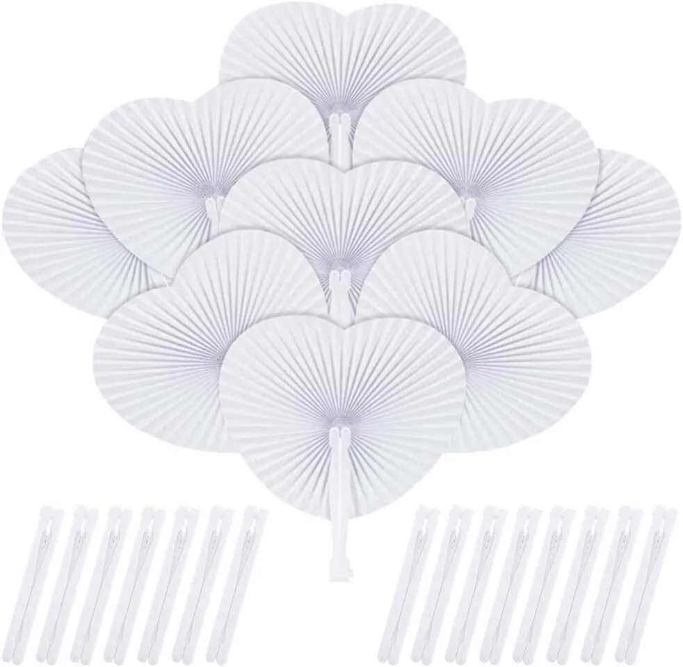Paper Heart Fans White x12