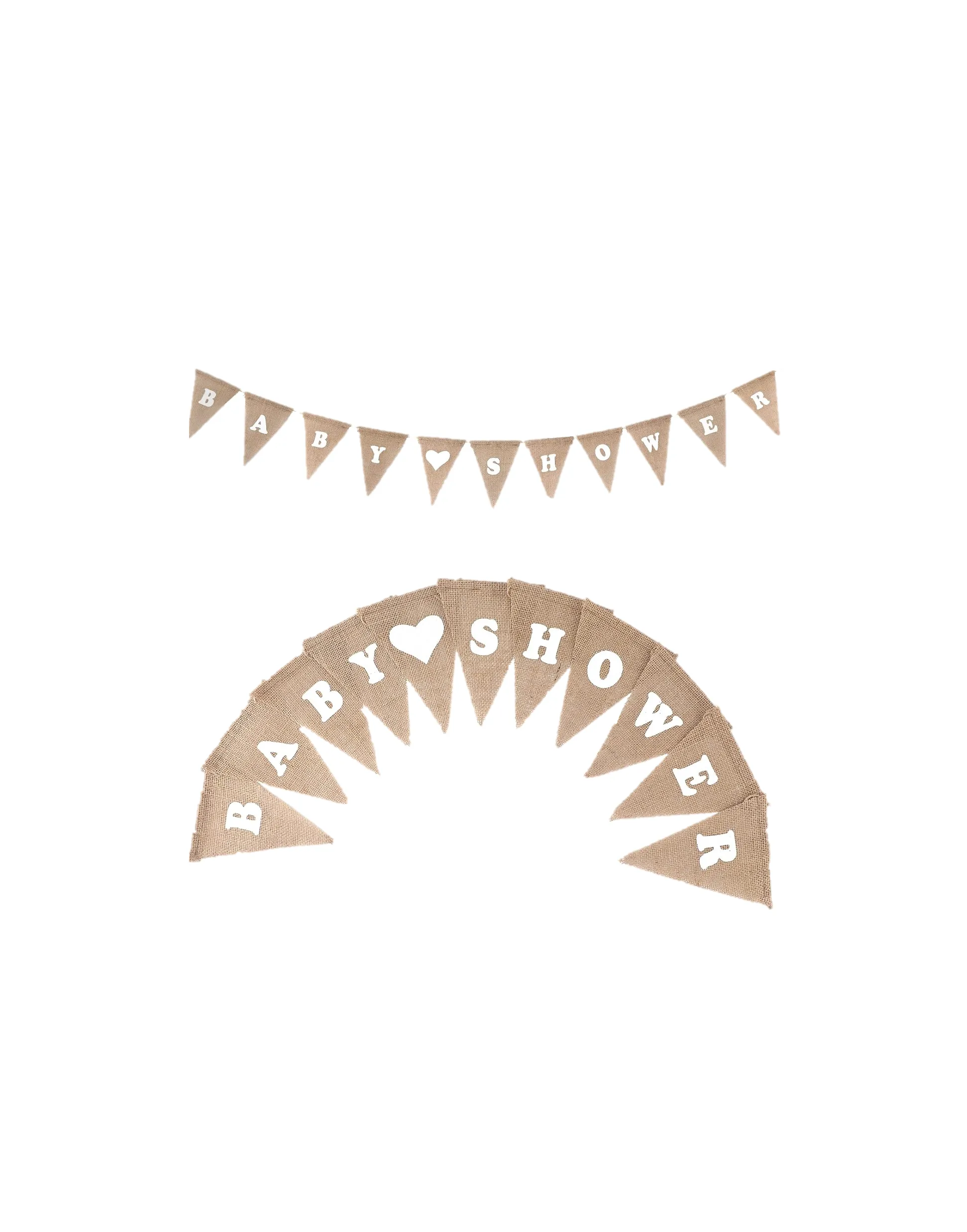 Baby (Heart) Shower Hessian Bunting