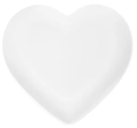 LARGE Heart Plate Ceramic White 