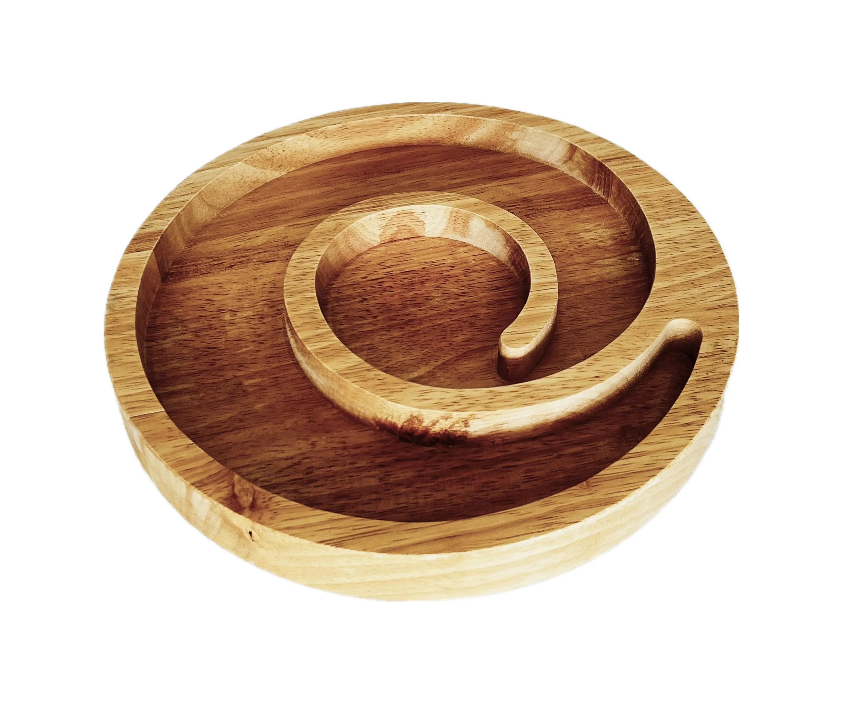 Wooden Spiral Snack Dish