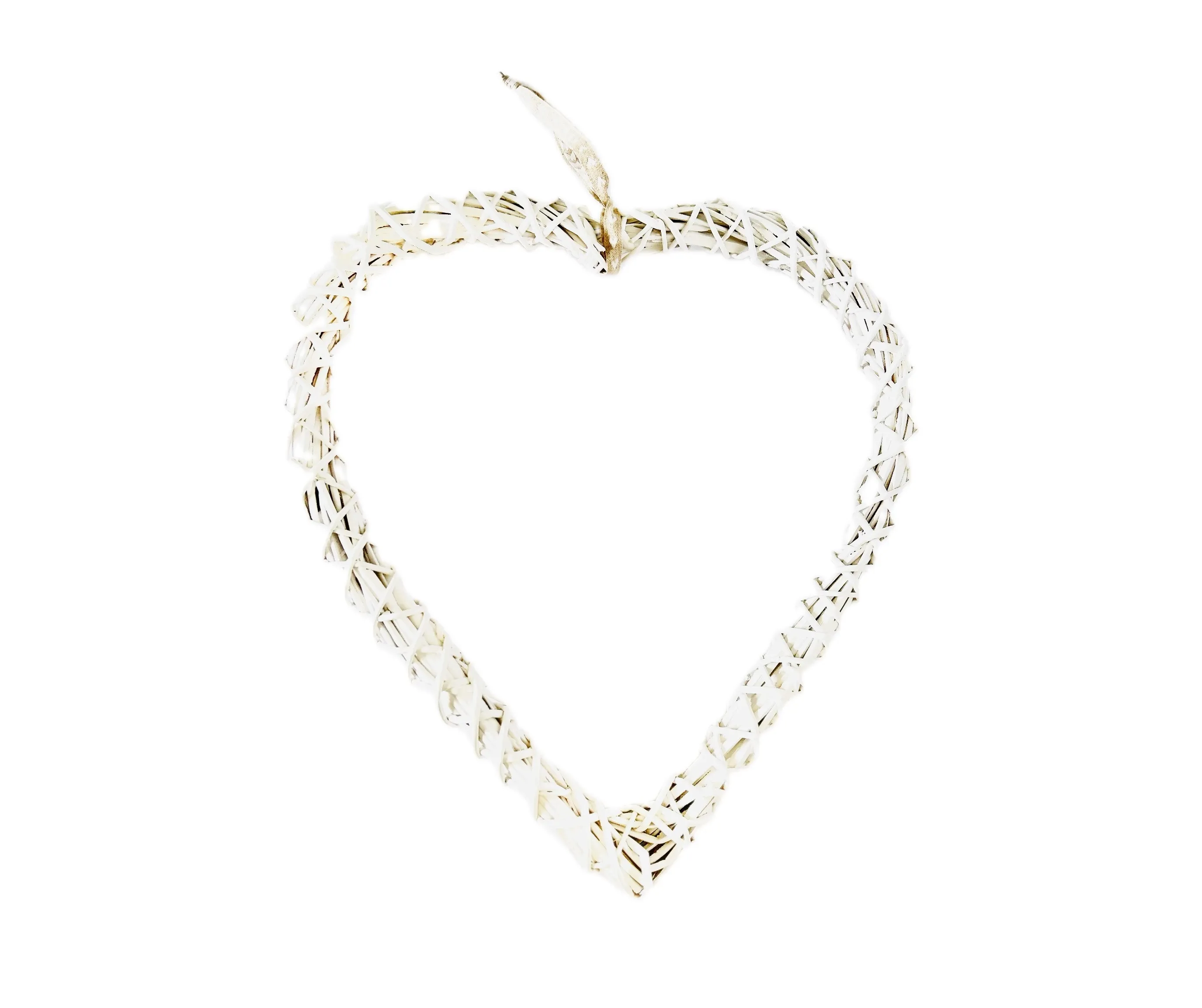 Wicker Heart White (Medium) 40x45cm