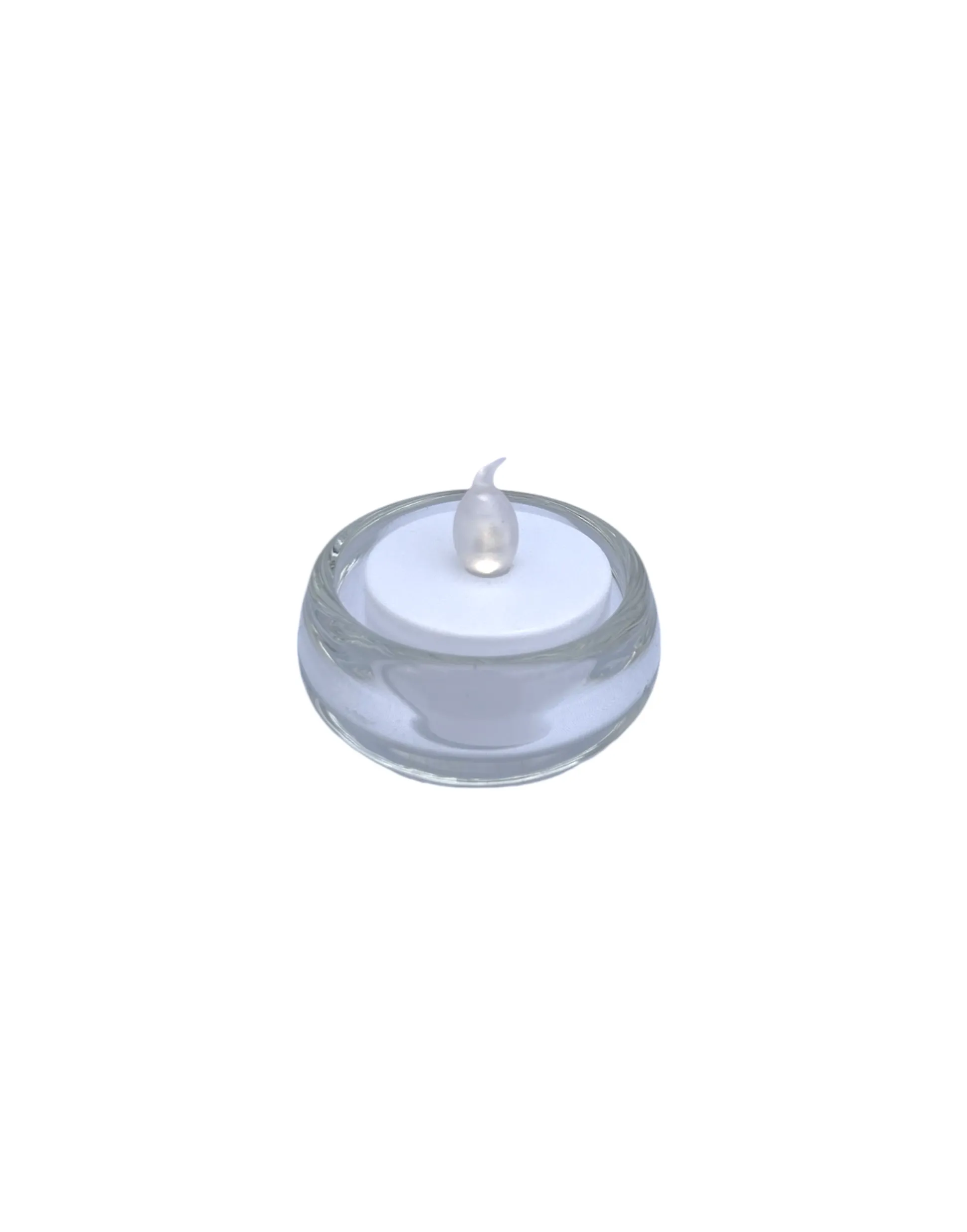 Small Rounded Tea-light Candle Holder Glass Clear