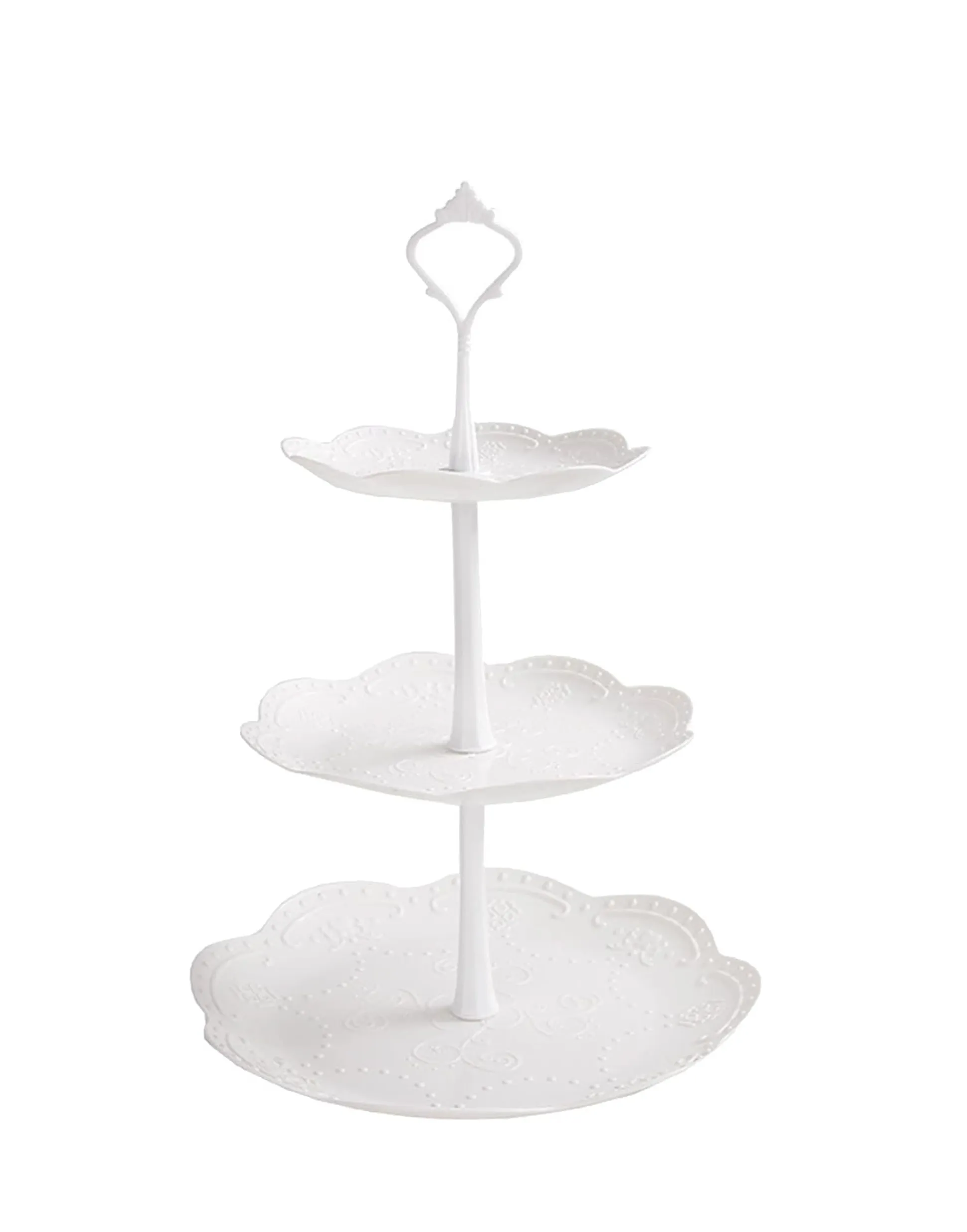 Cake/Food Stand Plastic White 3 Tiered