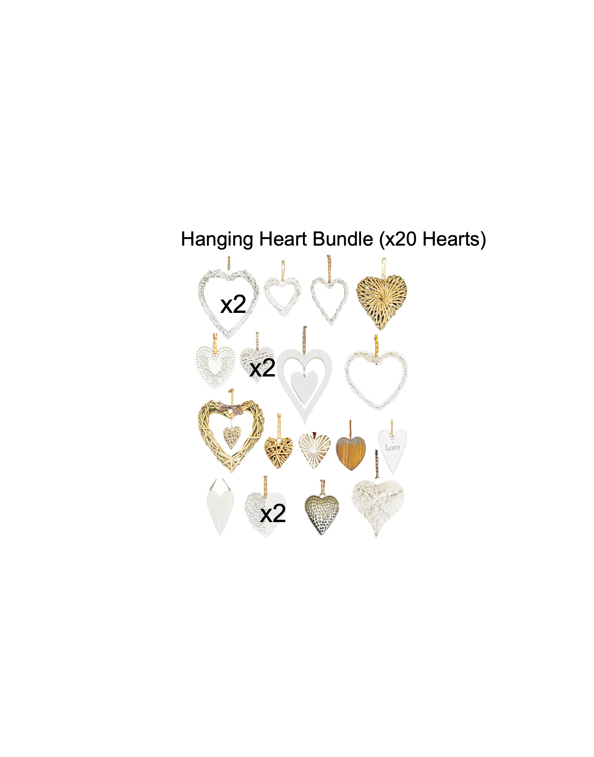 Decorative Heart Hanging Bundle x20