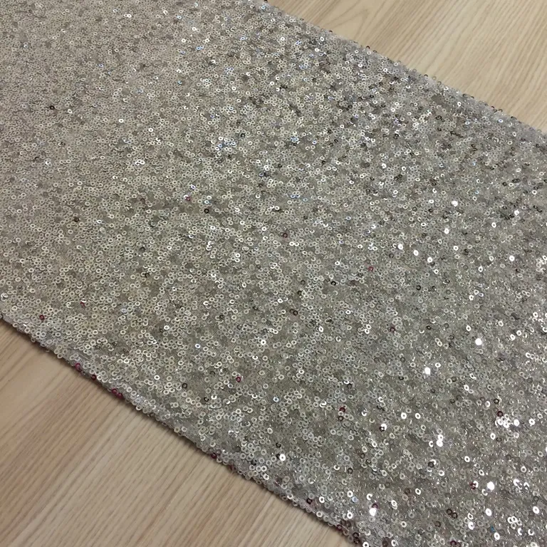 Sequin Table Runner - Shiny Silver