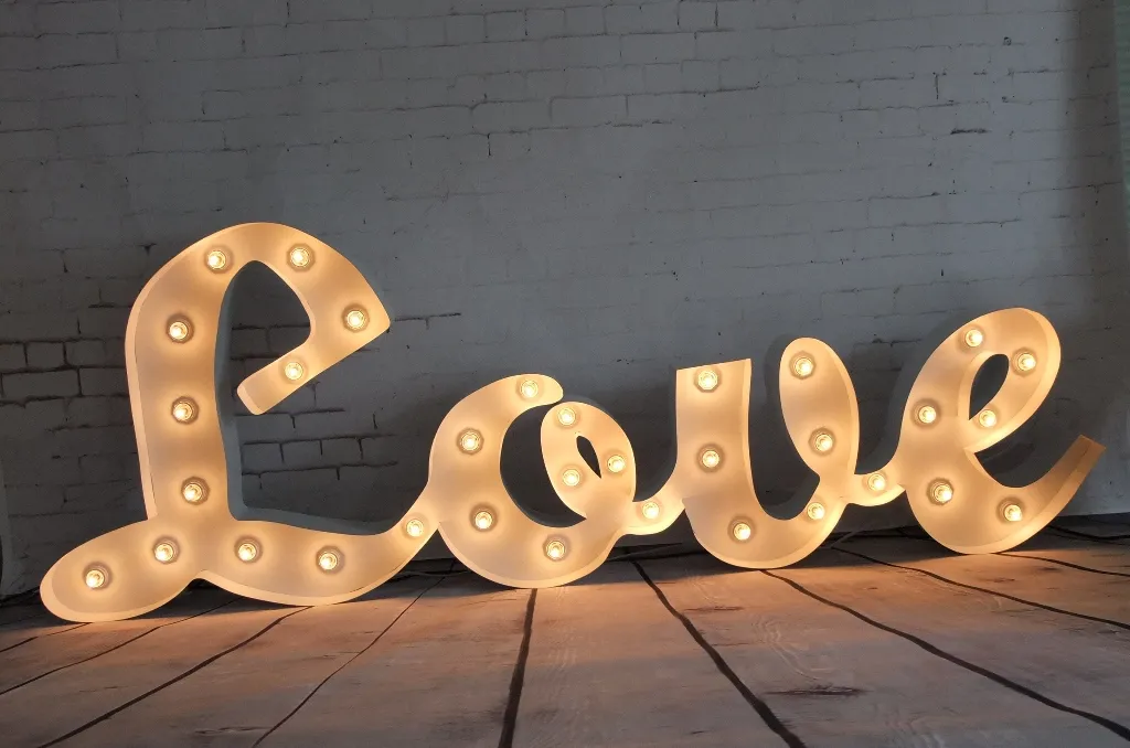 Love Joined Marquee Letter Light - White