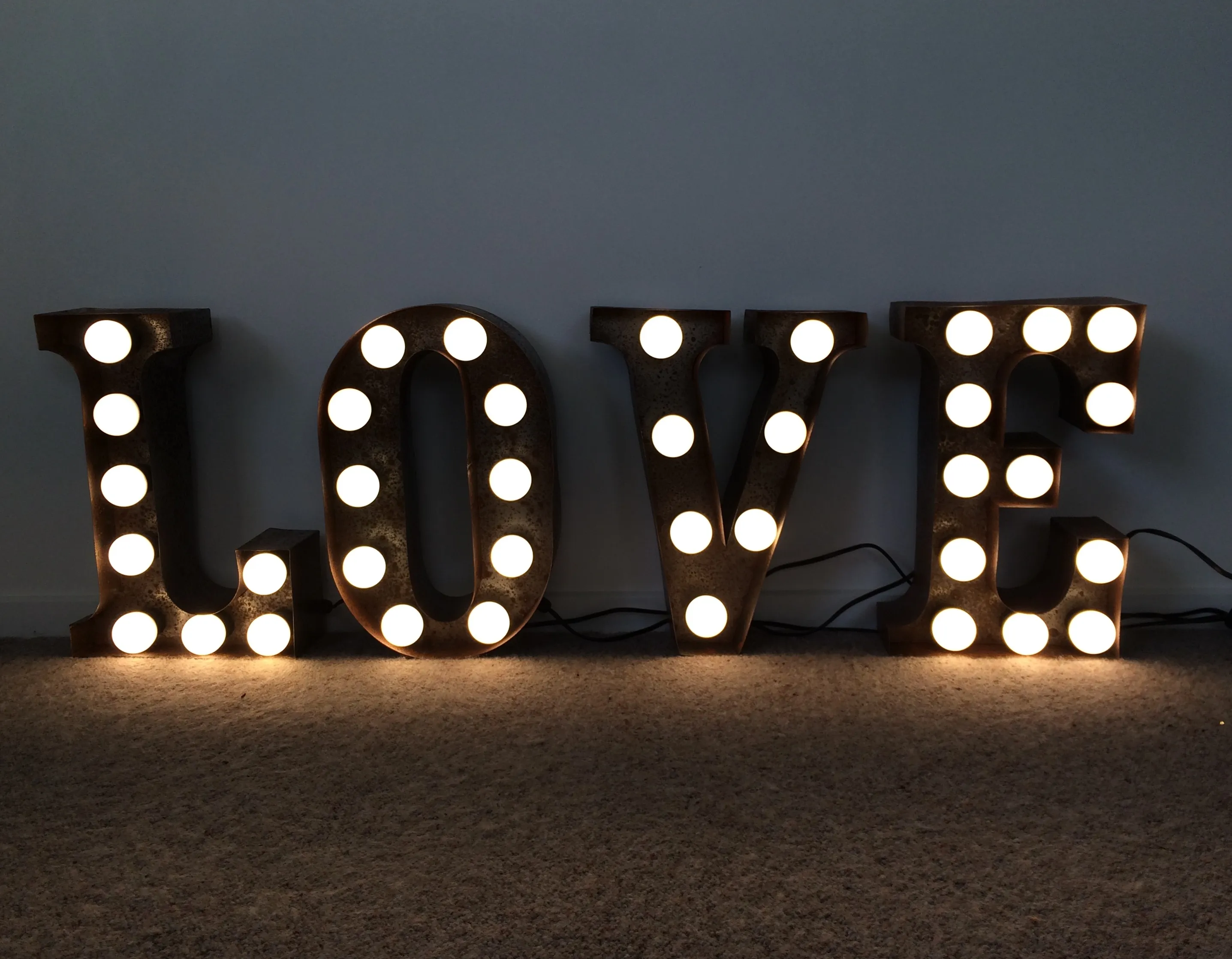 LOVE Marquee Letter Lights - Silver finish