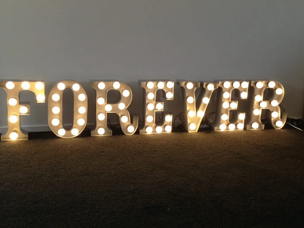FOREVER Marquee Lights - Silver finish