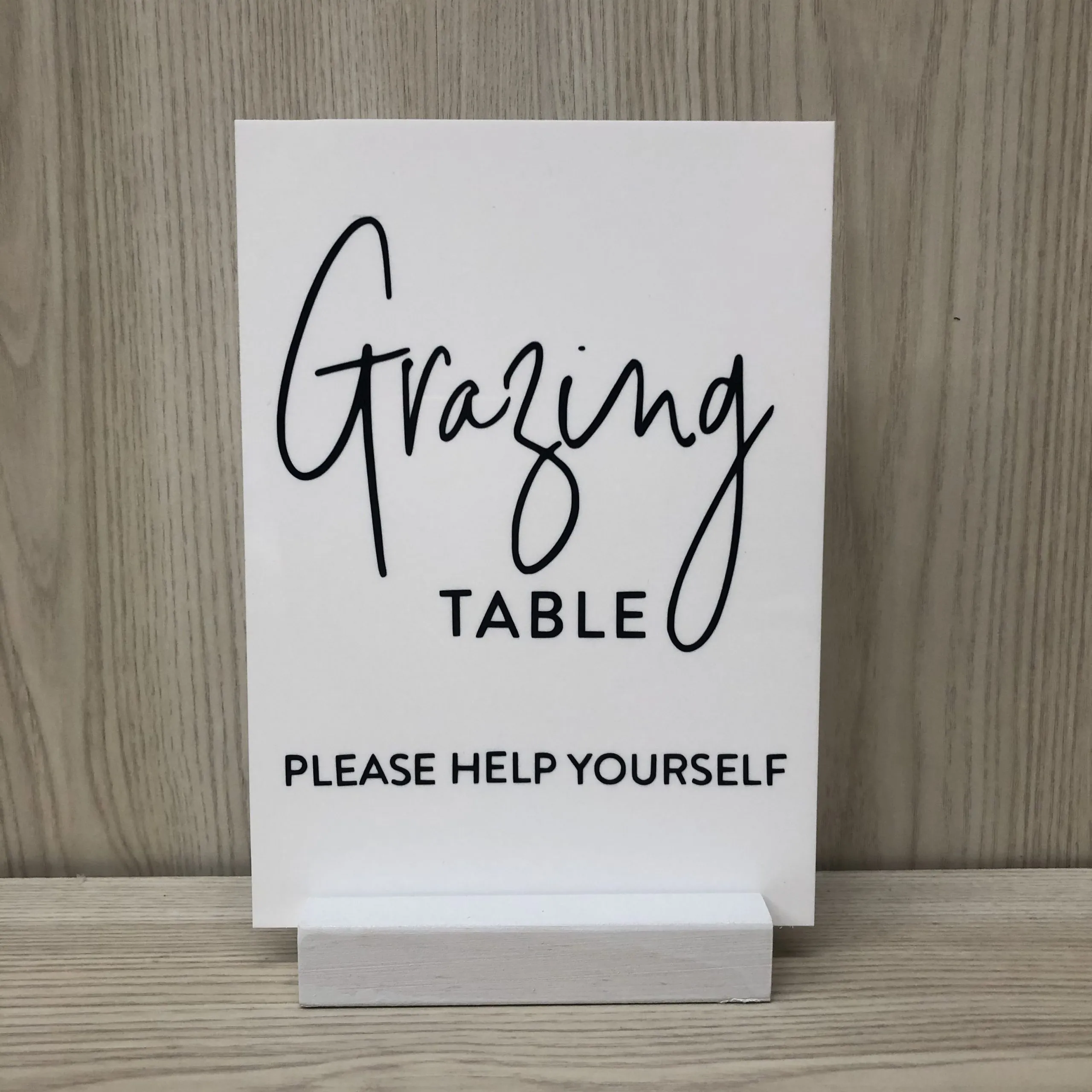 Willa Acrylic Grazing Table Sign - White/Black