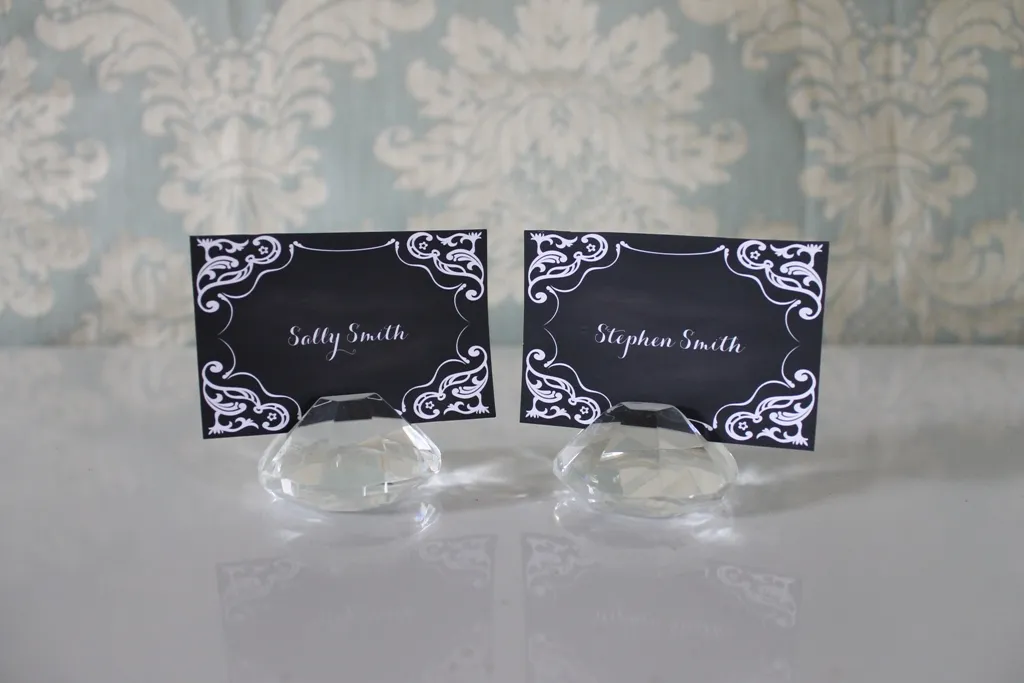 Diamond Crystal Placecard Holder