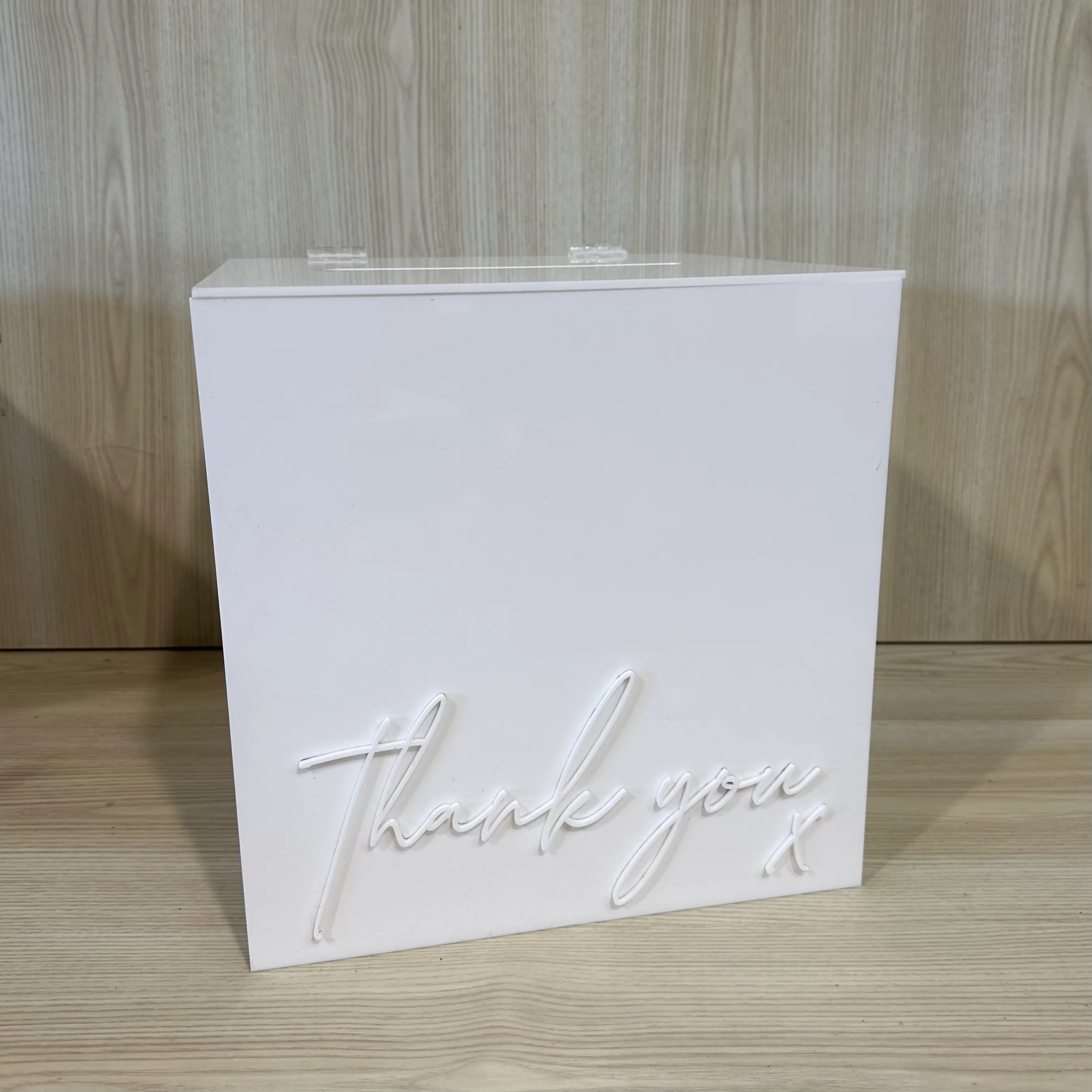White Acrylic Wishing Well - Thank You 